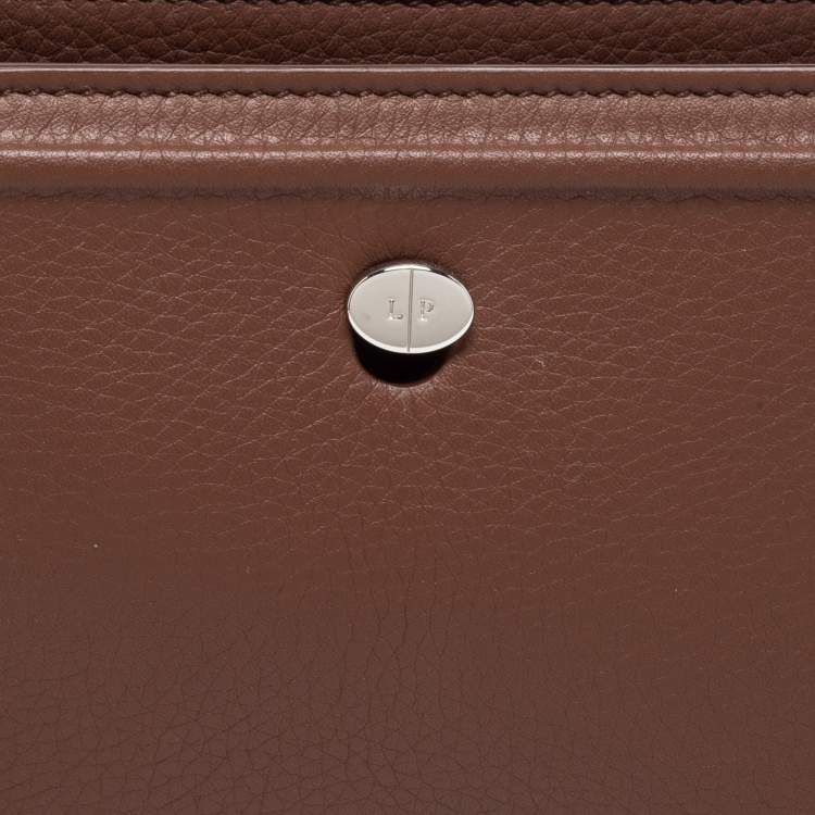 Pre Owned Loro Piana Brown Leather Cluisee Top Handle Bag