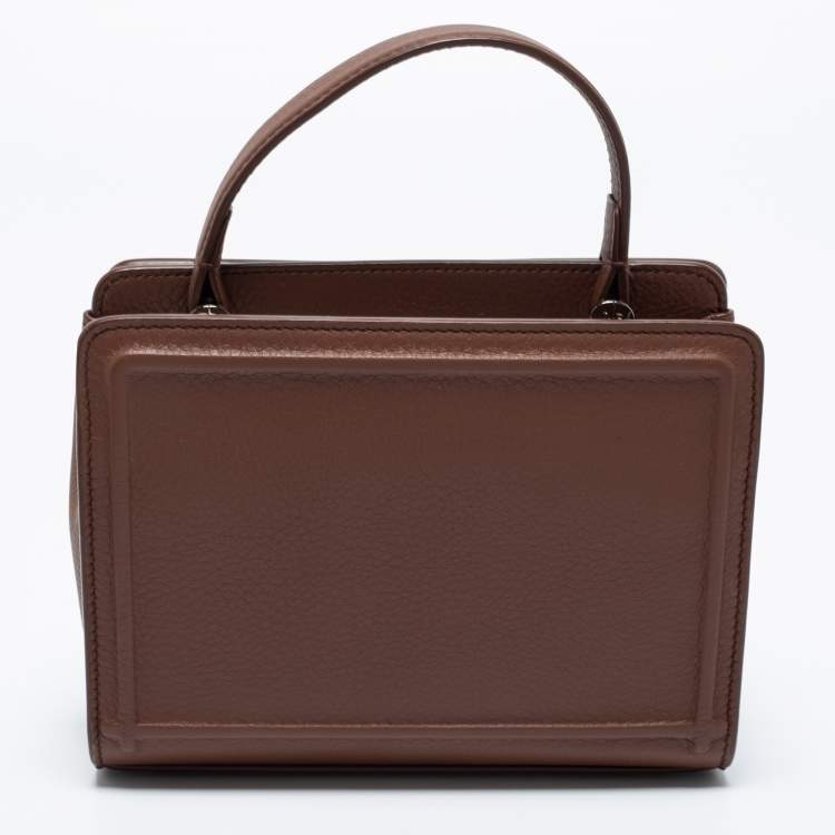 Pre Owned Loro Piana Brown Leather Cluisee Top Handle Bag