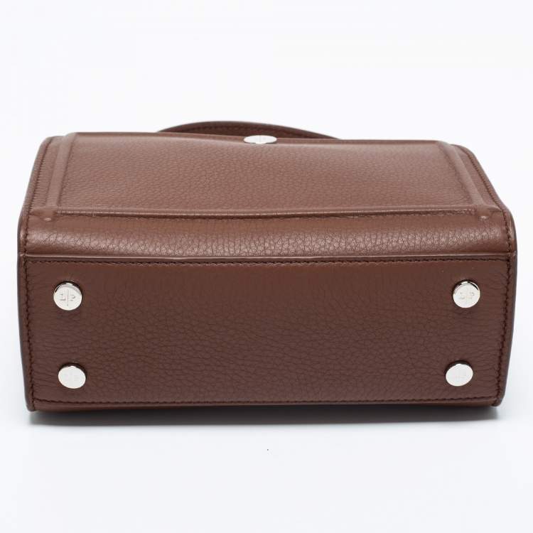 Pre Owned Loro Piana Brown Leather Cluisee Top Handle Bag