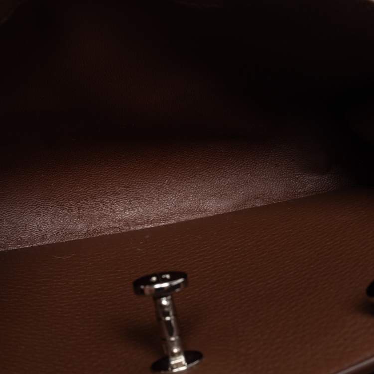 Pre Owned Loro Piana Brown Leather Cluisee Top Handle Bag