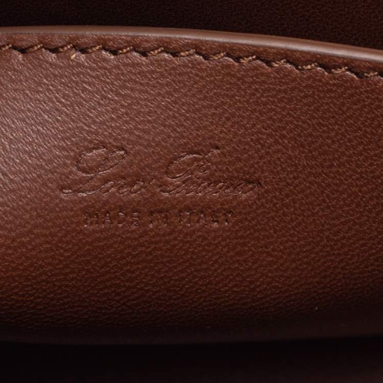 Pre Owned Loro Piana Brown Leather Cluisee Top Handle Bag