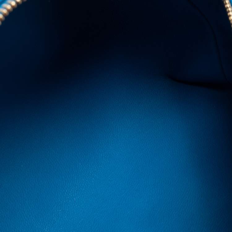 Pre Owned Loro Piana Blue Ostrich L19 Pouch