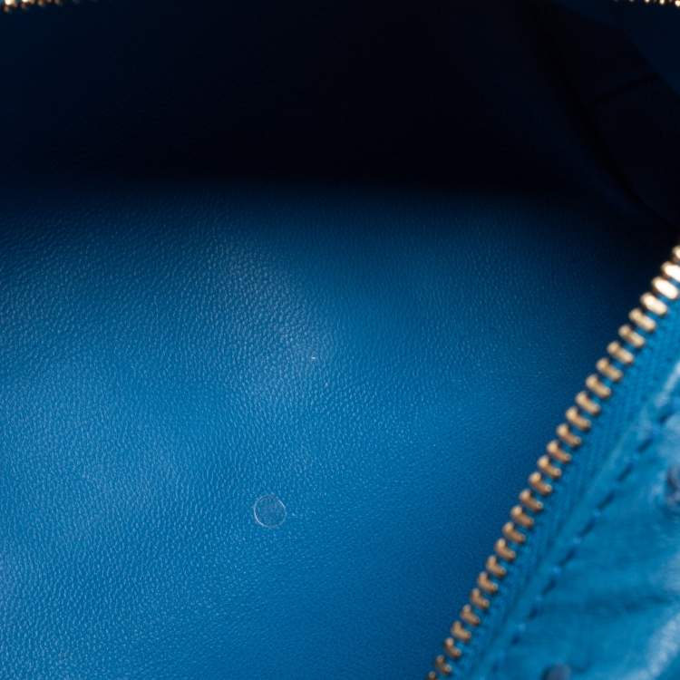 Pre Owned Loro Piana Blue Ostrich L19 Pouch