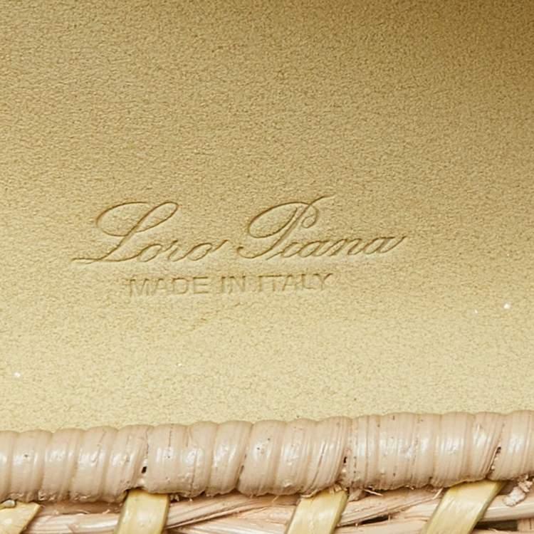 Pre Owned Loro Piana Yellow/Beige Alligator and Wicker Extra Pocket L19 Pouch