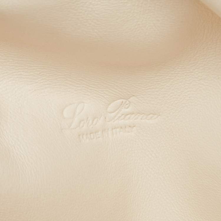 Pre Owned Loro Piana White Ostrich Extra Pocket L11.5 Pouch