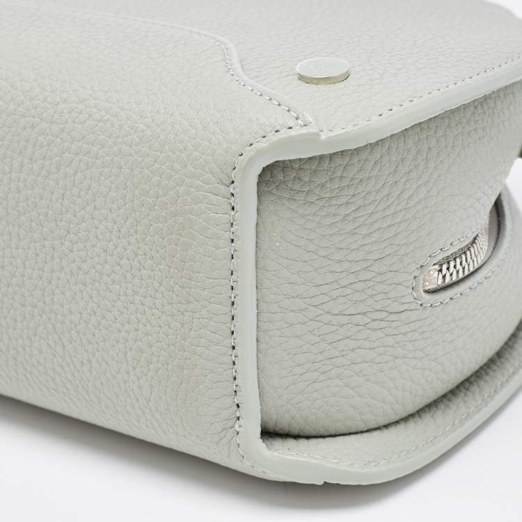 Pre Owned Loro Piana Pale Green Leather Sesia Crossbody Bag