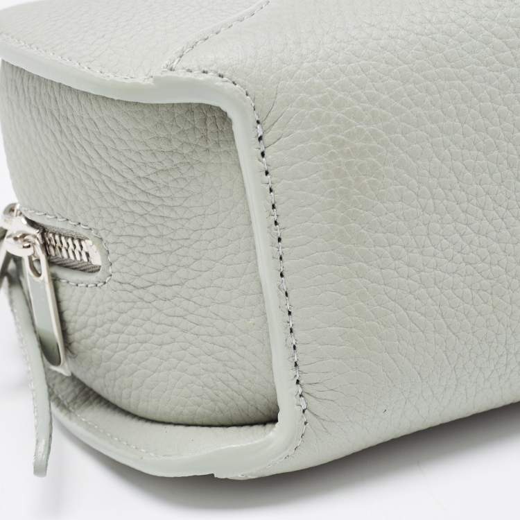 Pre Owned Loro Piana Pale Green Leather Sesia Crossbody Bag