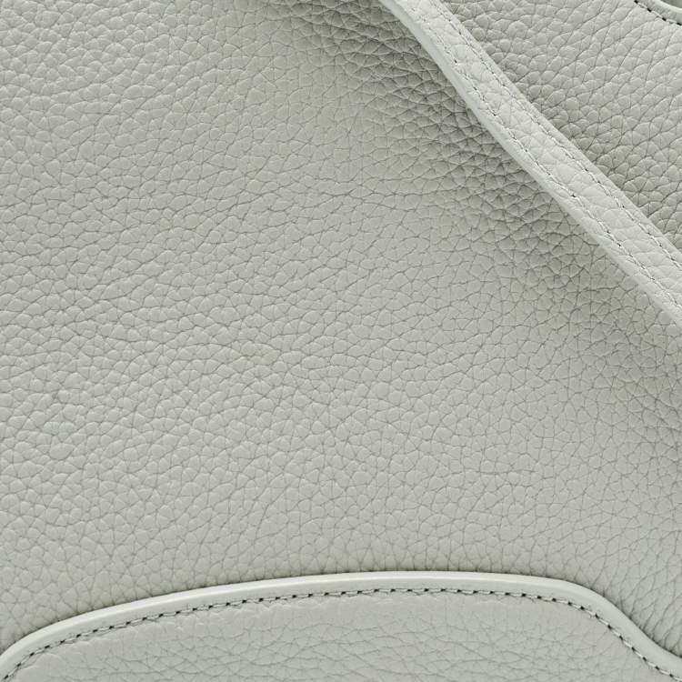 Pre Owned Loro Piana Pale Green Leather Sesia Crossbody Bag