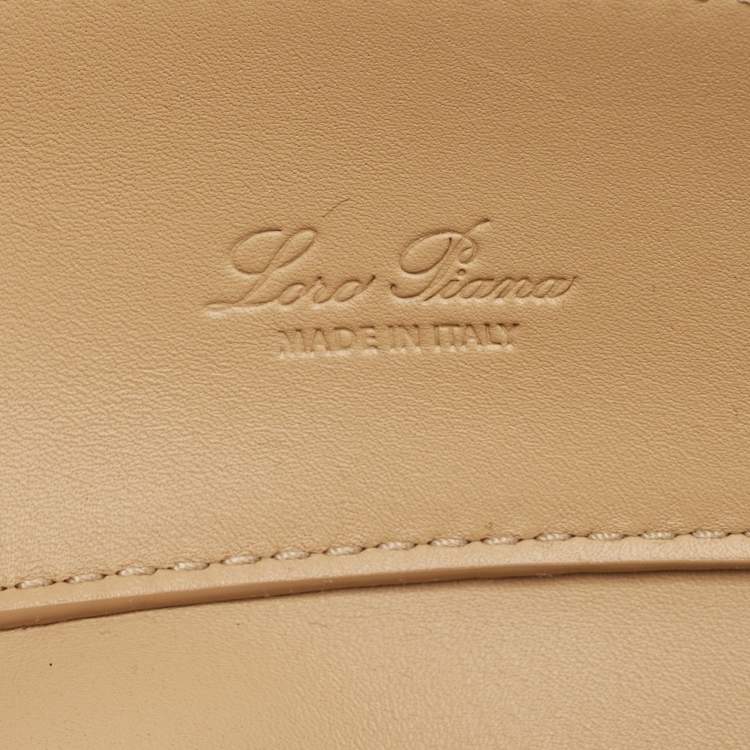 Pre Owned Loro Piana Beige Leather Micro Sesia Tote