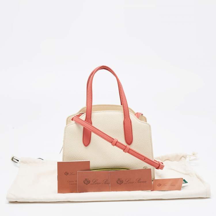 Pre Owned Loro Piana Multicolor Grained Leather Micro Sesia Tote