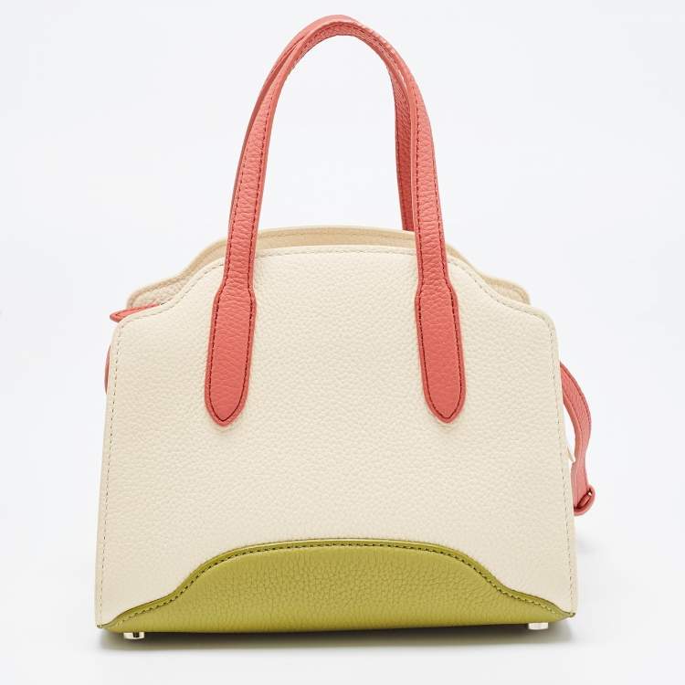 Pre Owned Loro Piana Multicolor Grained Leather Micro Sesia Tote