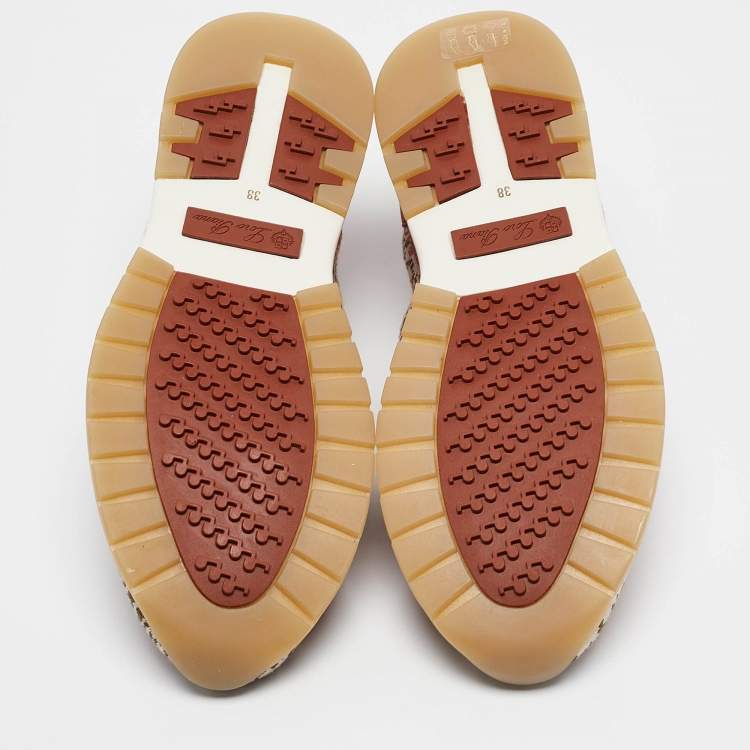 Pre Owned Loro Piana Multicolor Knit Fabric 360 LP Flexy Walk Slip On Sneakers Size 38