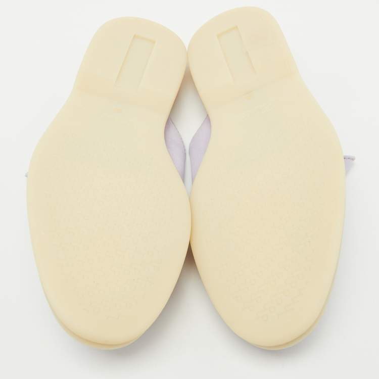Pre Owned Loro Piana Light Purple Suede Babouche Charms Walk Flat Mules Size 38