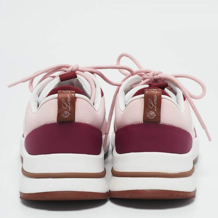 Pre Owned Loro Piana Multicolor Knit Fabric Week End Walk Sneakers Size 38
