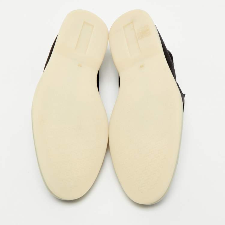 مملوكة مسبقًا Loro Piana Black Suede Summer Charms Walk Loafers Size 39