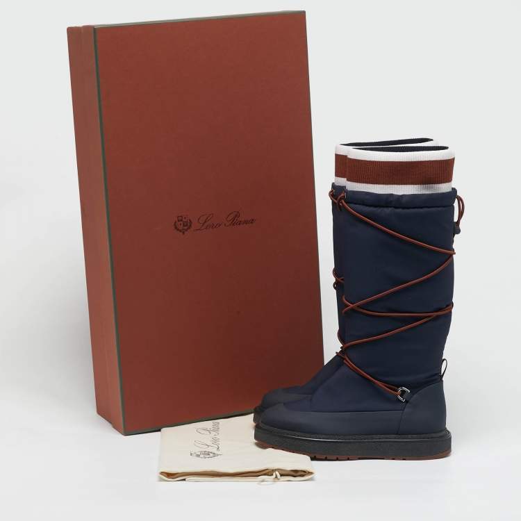 Pre Owned Loro Piana  walk Size 37 Blue Fabric and Nylon Snow Boots