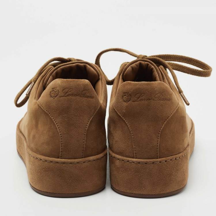 Pre Owned Loro Piana Brown Suede Nuages Low Top Sneakers Size 38.5
