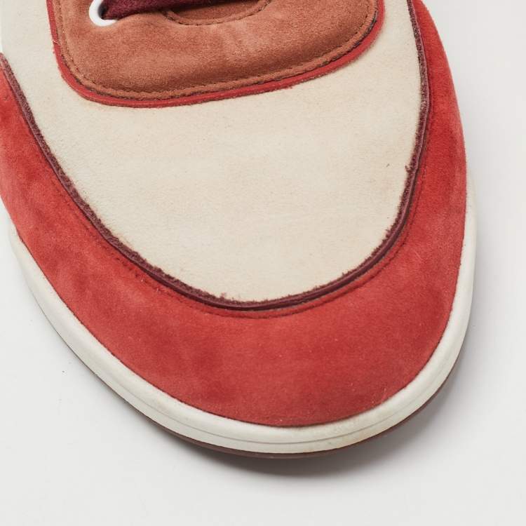 Pre Owned Loro Piana Multicolored Suede Play Low Top Sneakers Size 41
