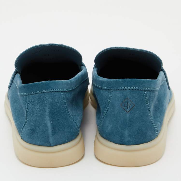 Pre Owned Loro Piana Blue Suede Summer Charms Walk Loafers Size 40