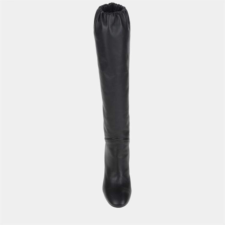 Pre Owned Loro Piana Leather Knee Length Boots 38