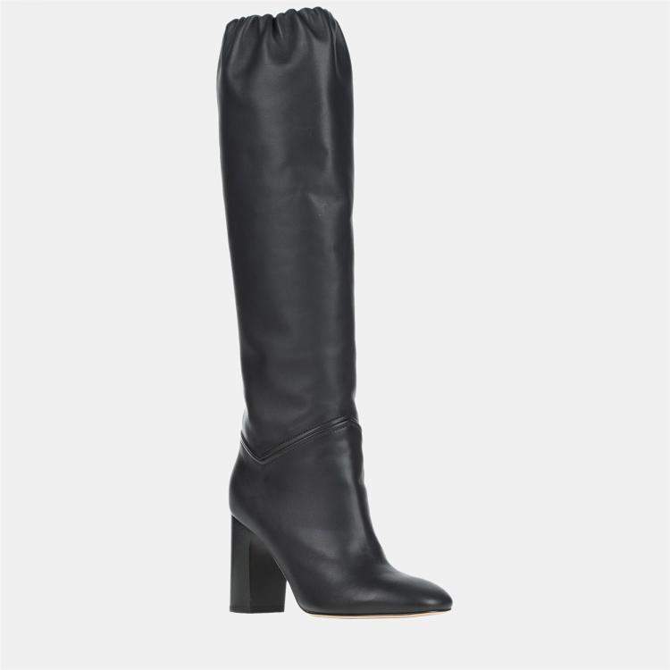 Pre Owned Loro Piana Leather Knee Length Boots 38