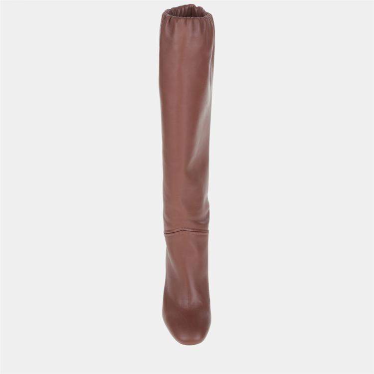 Pre Owned Loro Piana Leather Knee Length Boots 40