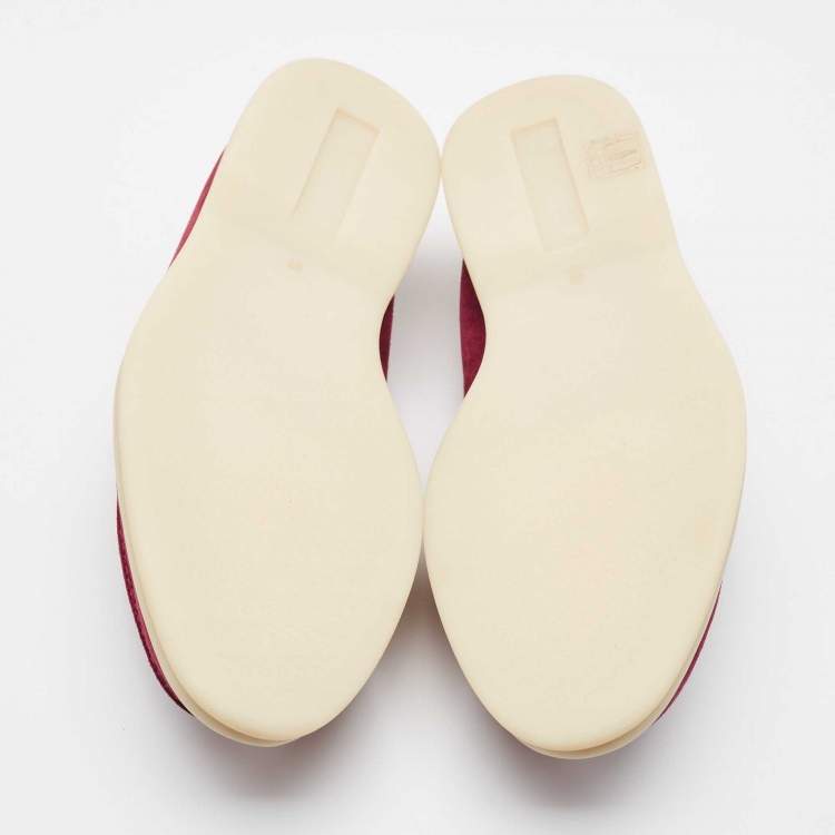 Pre Owned Loro Piana Burgundy Suede Summer Charms Walk Loafers Size 37