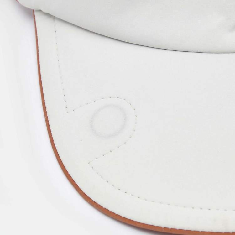 Pre Owned Loro Piana Off White Nylon 28 Matches Visor M