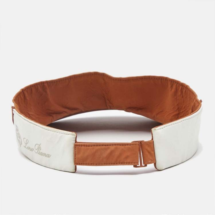 Pre Owned Loro Piana Off White Nylon 28 Matches Visor M