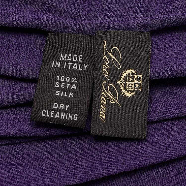 Pre Owned Loro Piana Purple Patterned Silk Stole