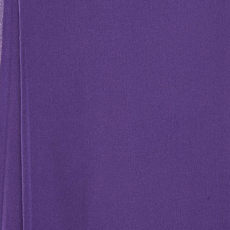 Pre Owned Loro Piana Purple Patterned Silk Stole