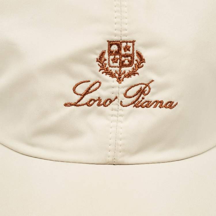 Pre Owned Loro Piano Cream Logo Embroidered Storm System Baseball Cap M 