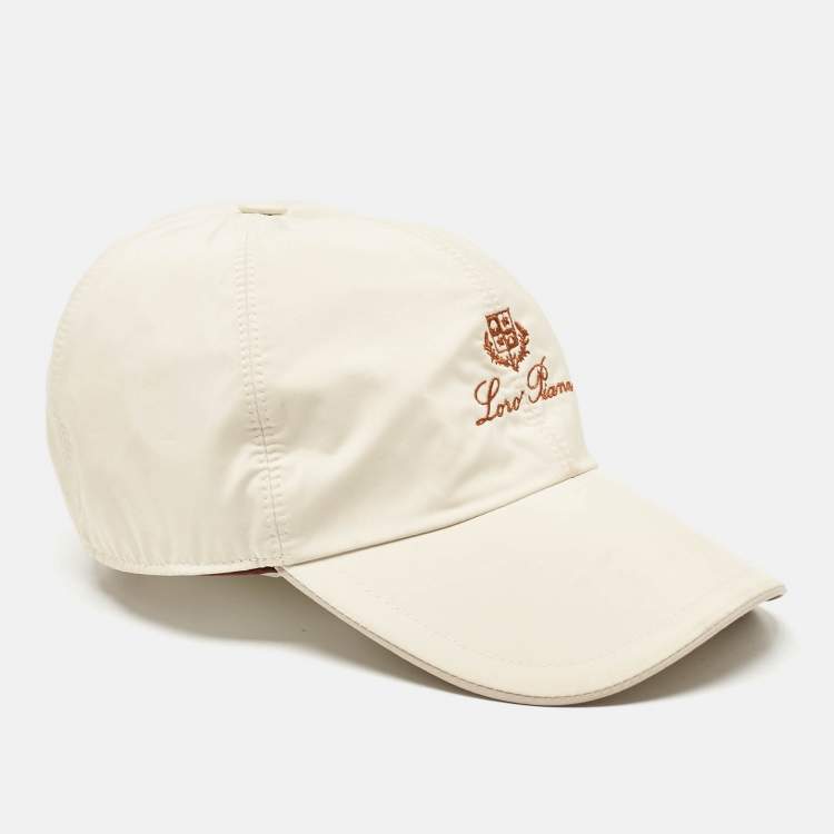 Pre Owned Loro Piano Cream Logo Embroidered Storm System Baseball Cap M 
