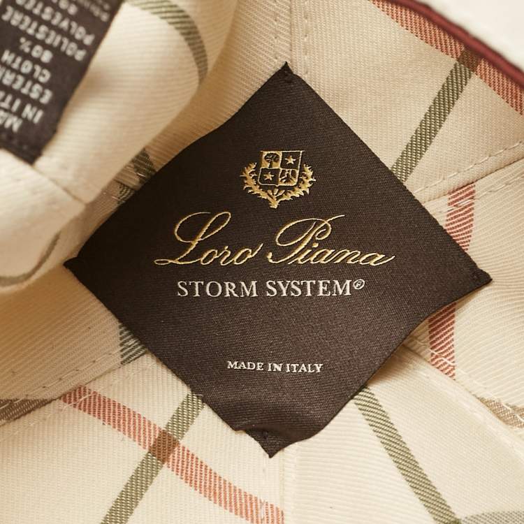 Pre Owned Loro Piano Cream Logo Embroidered Storm System Baseball Cap M 