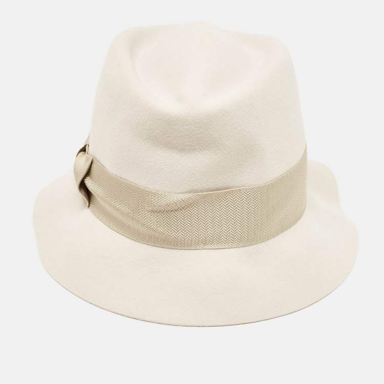 Pre Owned Loro Piano Light Grey Cashmere Blend Hat M