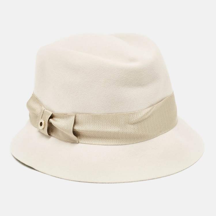 Pre Owned Loro Piano Light Grey Cashmere Blend Hat M