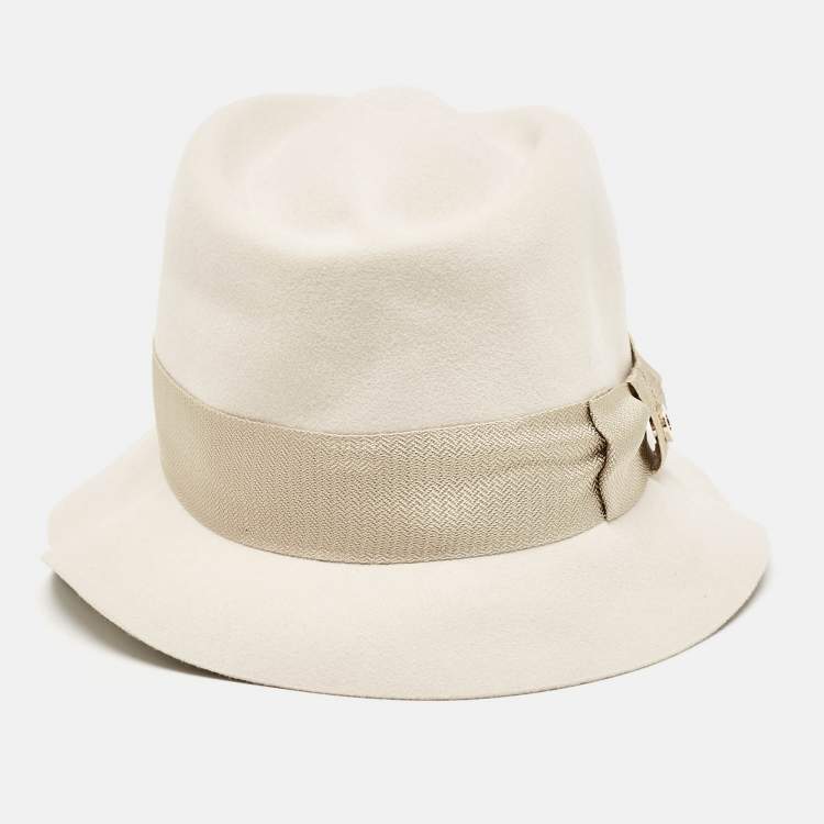 Pre Owned Loro Piano Light Grey Cashmere Blend Hat M