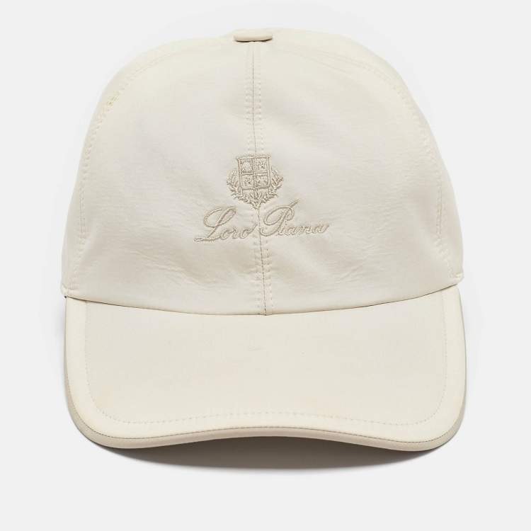 Pre Owned Loro Piana Beige Logo Embroidered Polyester Baseball Cap M