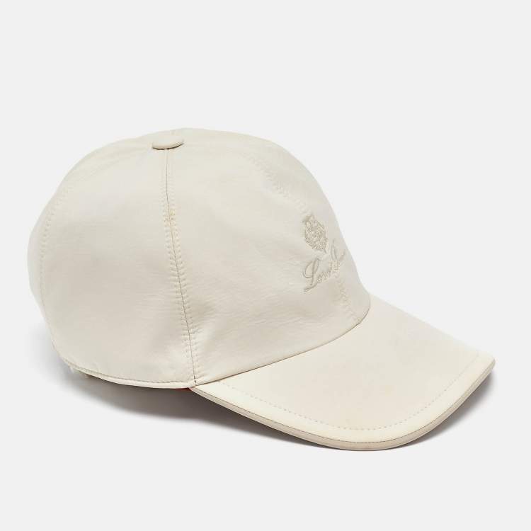 Pre Owned Loro Piana Beige Logo Embroidered Polyester Baseball Cap M