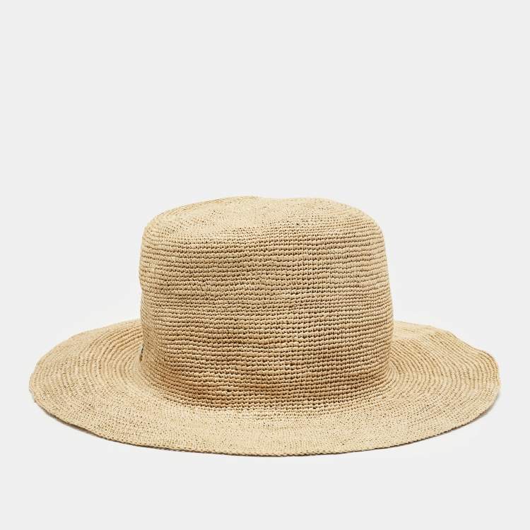 Pre Owned Loro Piana Beige Straw Airi Hat M