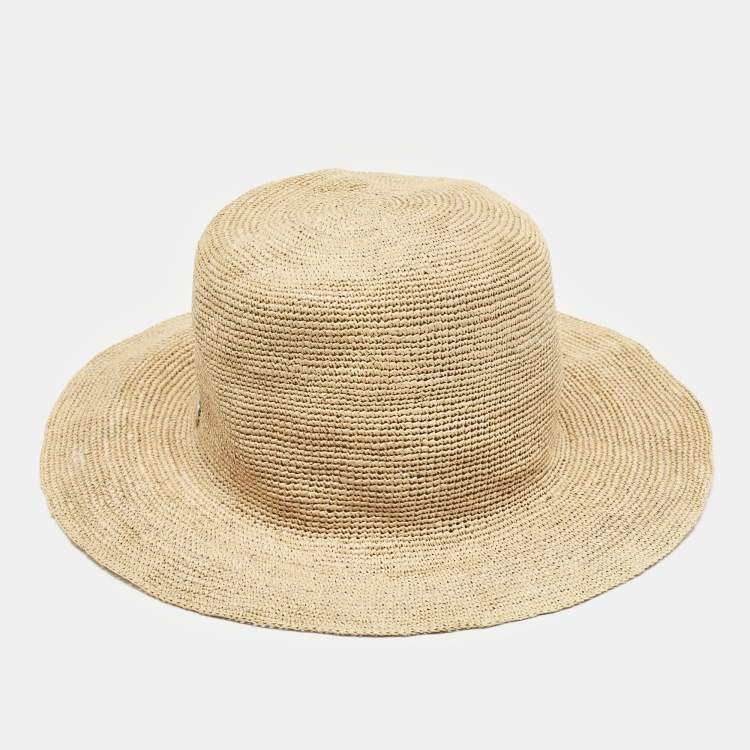 Pre Owned Loro Piana Beige Straw Airi Hat M