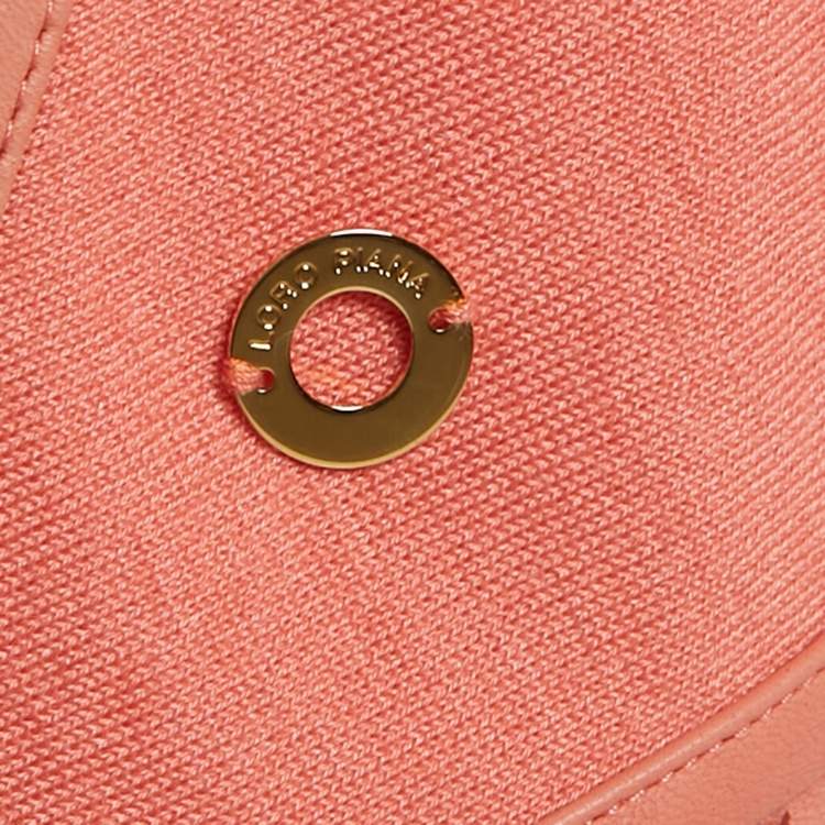 Pre Owned Loro Piana Pink Cashmere and Leather Fringe Triangle Scarf 