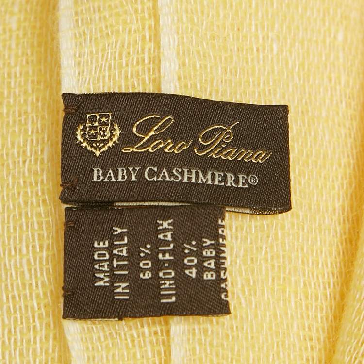 Pre Owned وشاح لورو بيانا كشمير أطفال وكتان أصفر