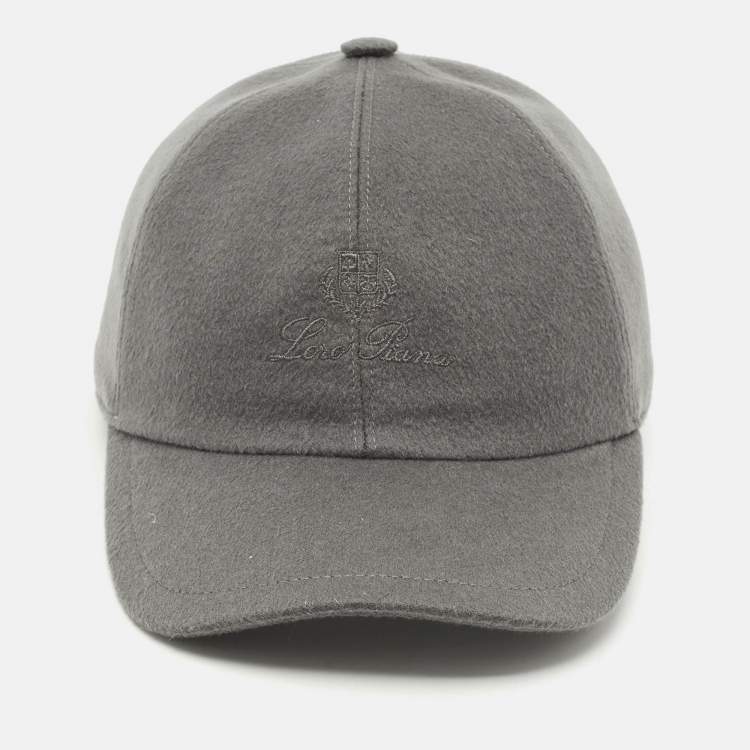 Pre Owned Loro Piana Grey Cashmere Storm System Baseball Cap S