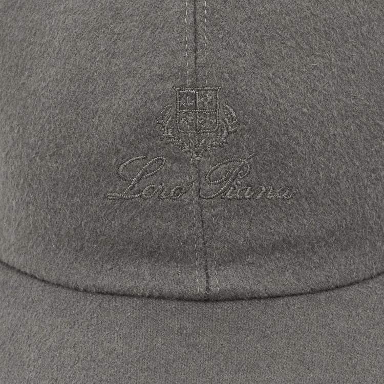 Pre Owned Loro Piana Grey Cashmere Storm System Baseball Cap S