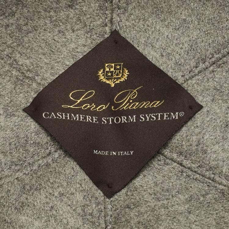 Pre Owned Loro Piana Grey Cashmere Storm System Baseball Cap S