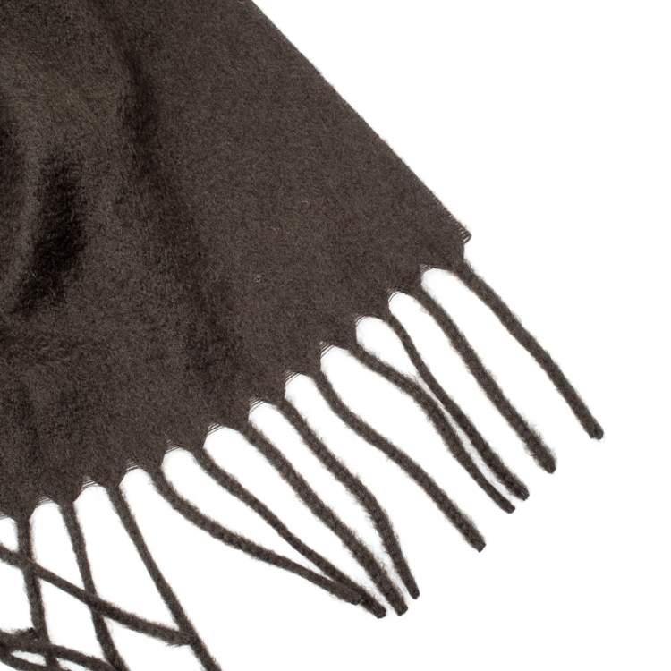 مملوكة مسبقًا Loro Piana Green Paisley Print Cashmere Fringed Muffler