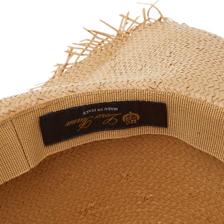 Pre Owned Loro Piana Sand Brown Textile Paper Brigitte Hat 