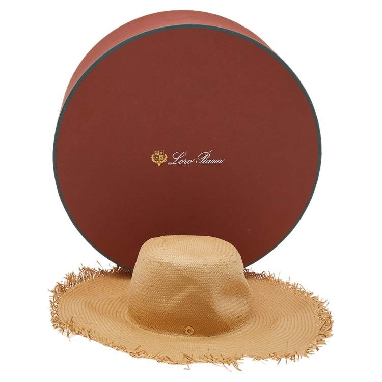 Pre Owned Loro Piana Sand Brown Textile Paper Brigitte Hat 