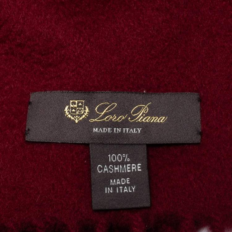 مملوكة مسبقًا Loro Piana Dark Red Cashmere Grande Unita Muffler 